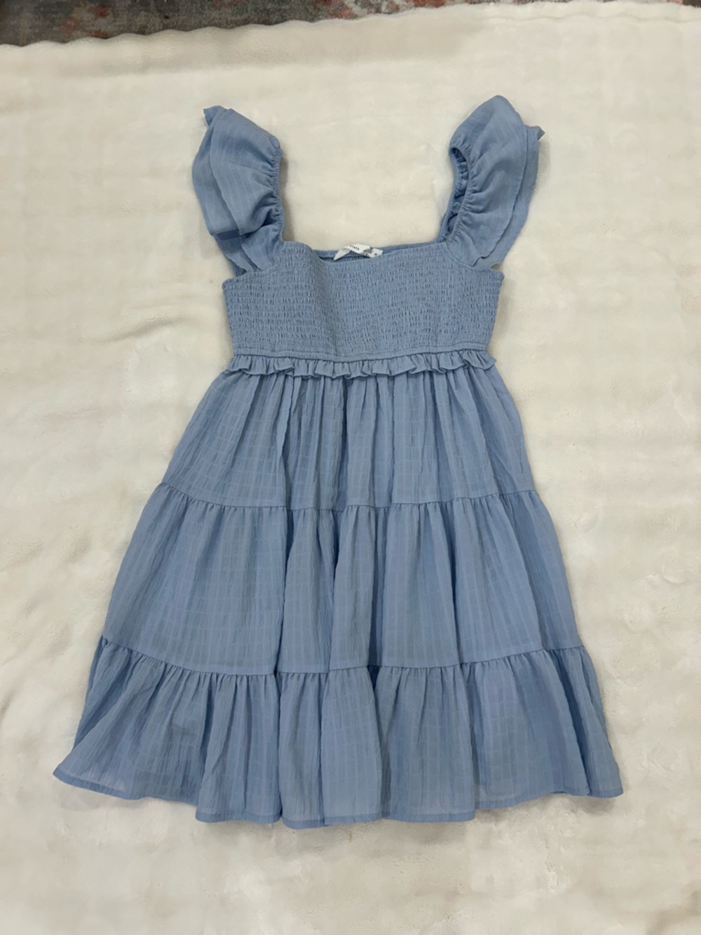 Altar'd State Light Blue Ruffle Mini Dress